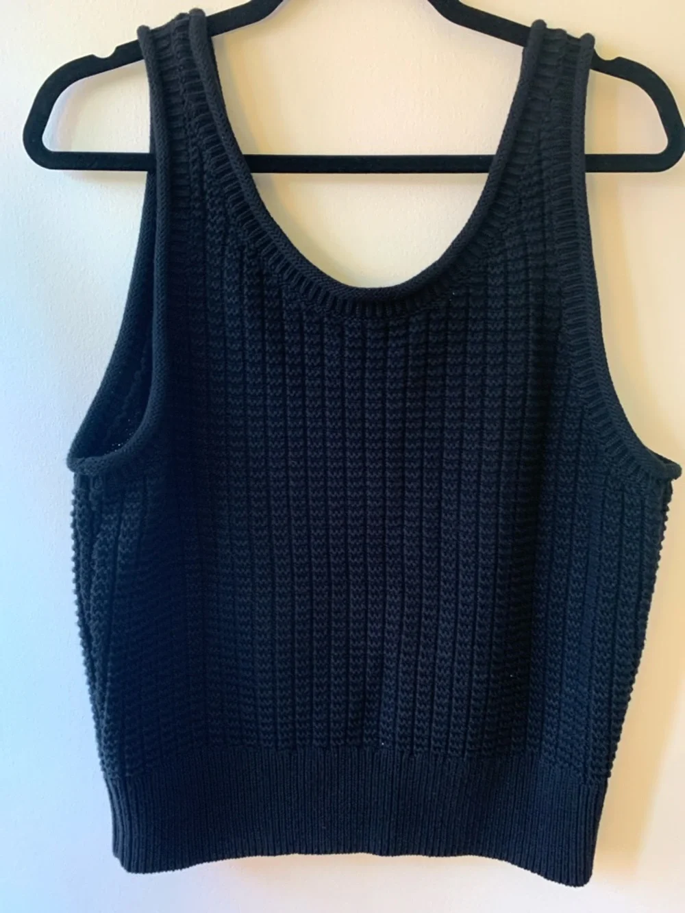 Quince Black Ribbed Knit Tank Top - Picture 4 of 5